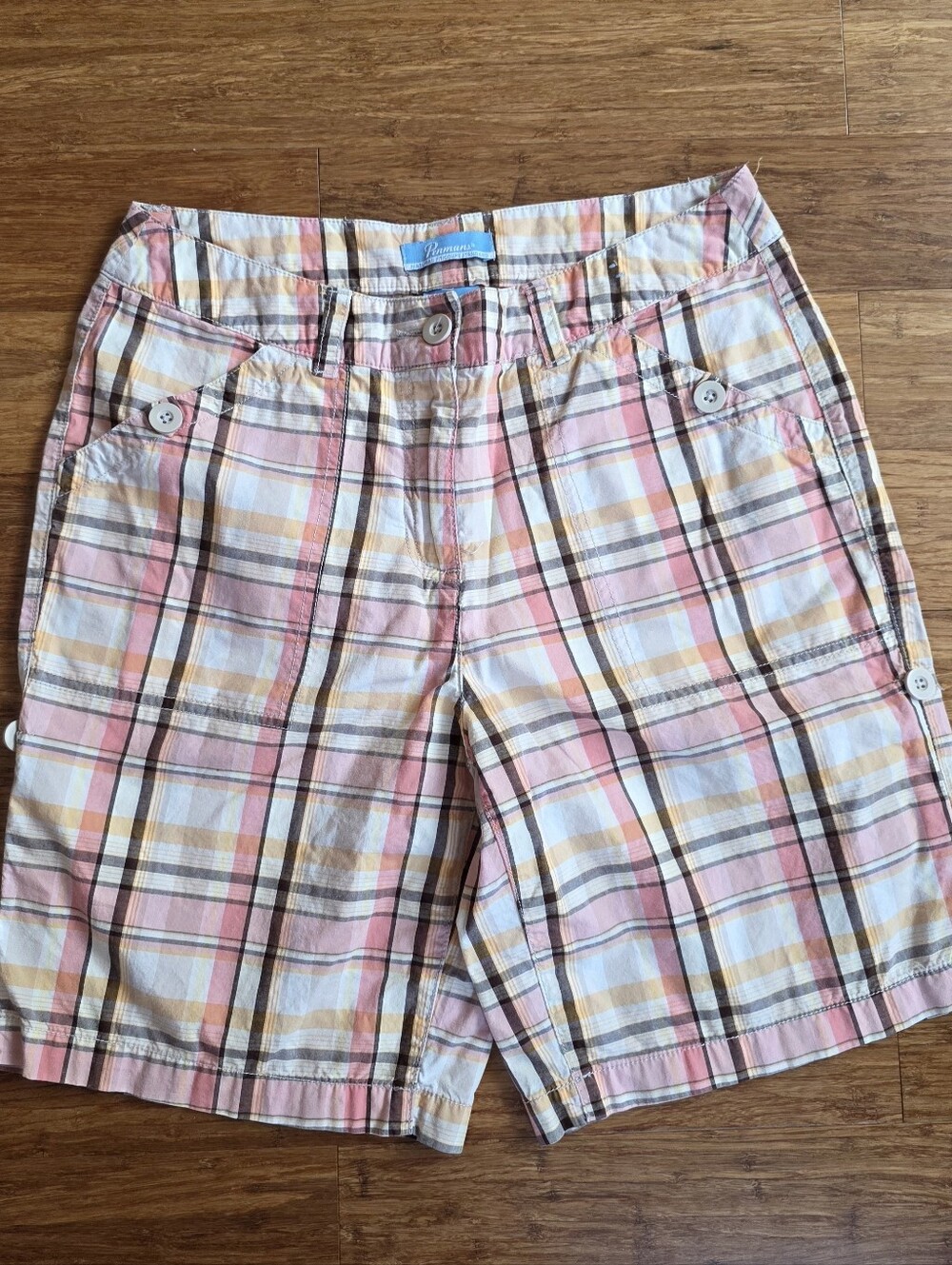 PENMAN'S VINTAGE PLAID SHORTS, SIZE 8